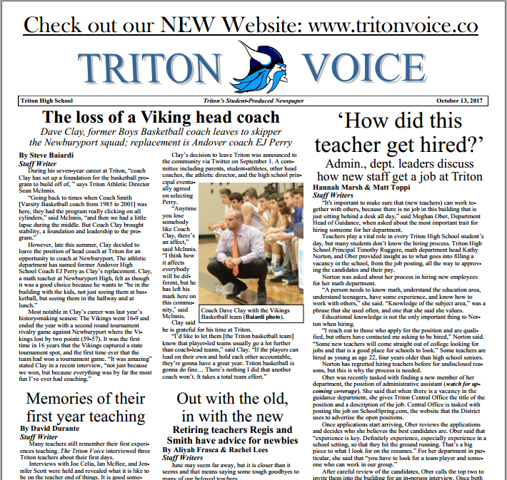 Print Edition of This Weeks Triton Voice