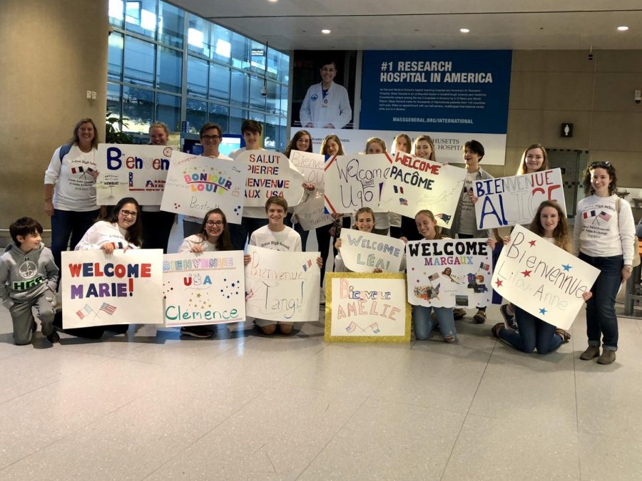 American students wait for their French Exchange partners in Logan Airport