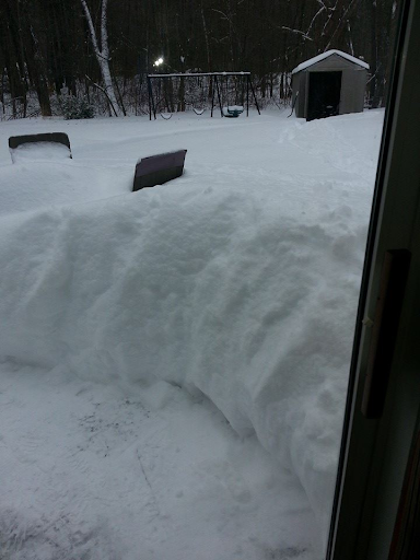 Snow pile-up after a large snow storm.