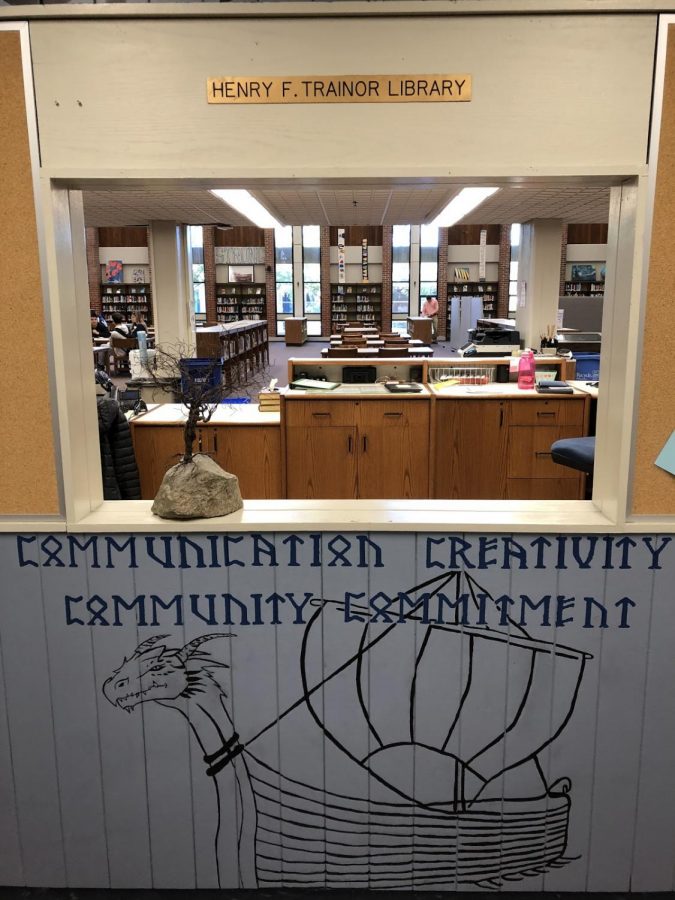 The entrance to Triton High Schools Library.