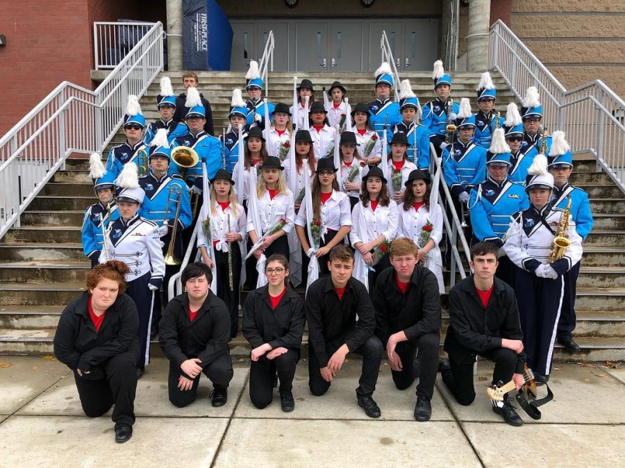 Triton Marching Band and Color Guard at the 2018 Finals