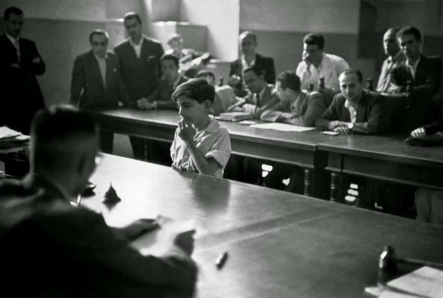 A boy being tried in juvenile court.