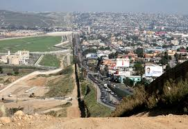 An image of the southern border with Mexico on the right.