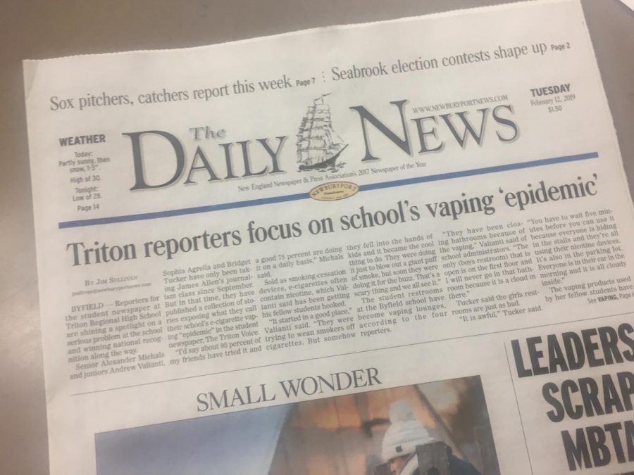 Daily News Article: Featuring Triton Reporters!
