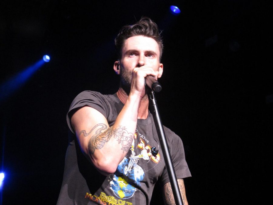 Maroon 5 front man Adam Levine is no stranger to concert audiences. Here, he sings during this past NFL Super Bowl game.