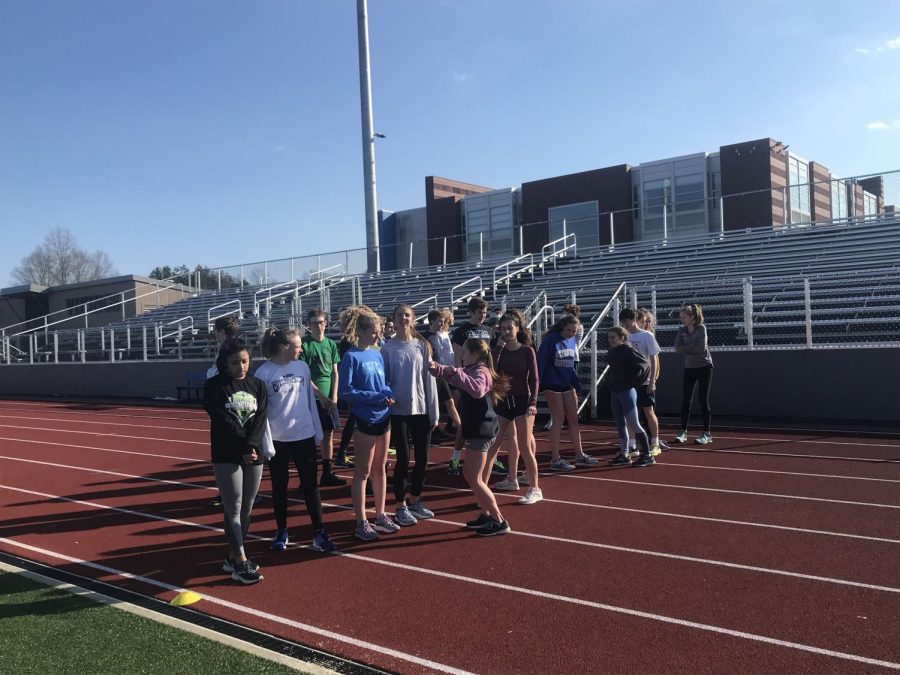 Triton’s distance runners hard at work out on the track. 