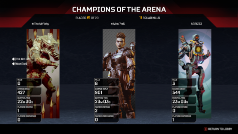 The screen displayed when you win a game of Apex Legends.
