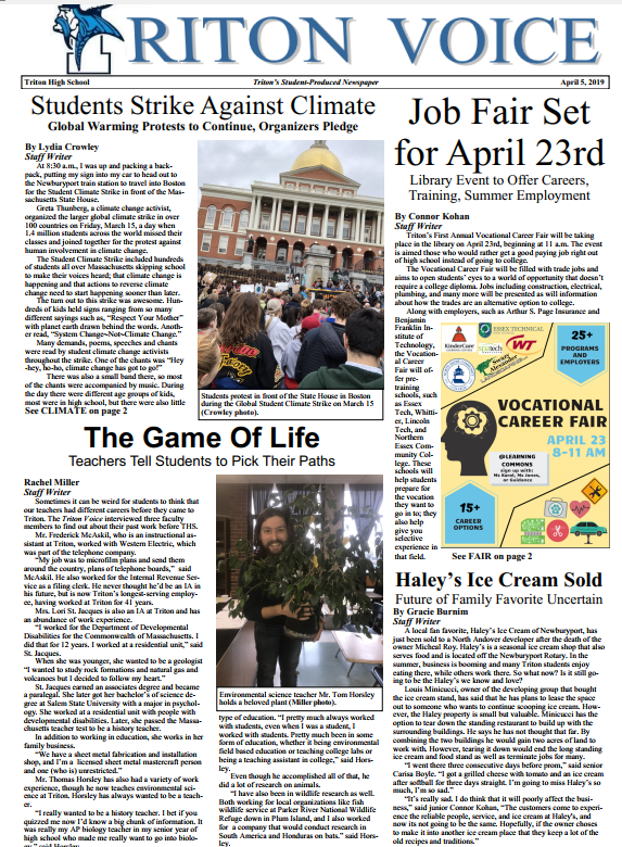 The Triton Voice for Friday, April 5, 2019