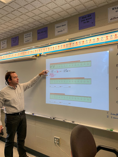 Math teacher Mr. Matt Haley demonstrates some PBL in one of his recent classes. 
