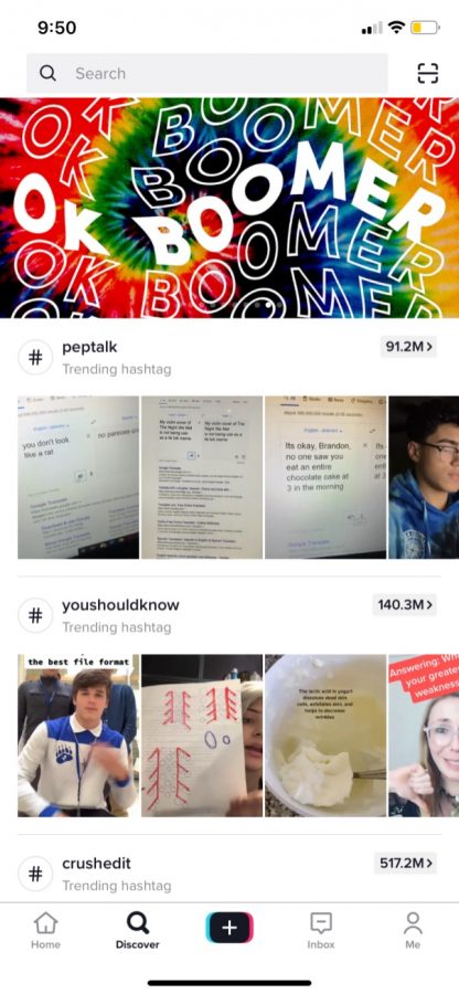 This is the TikTok Discovery Page. Here is where the trending hashtags are located.
