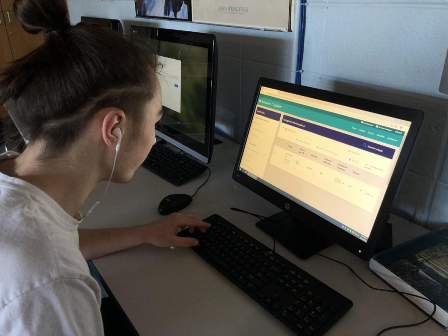 Triton Sophomore Ashton Todisco checking his Naviance account to help him prepare for college