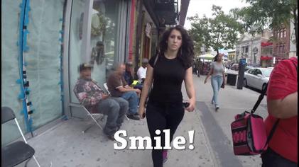 A screenshot from the highly-viewed short documentary 10 Hours Walking as a Woman in NYC. Catcalling like the subject experienced in the video are all too common in the experience of students lives.