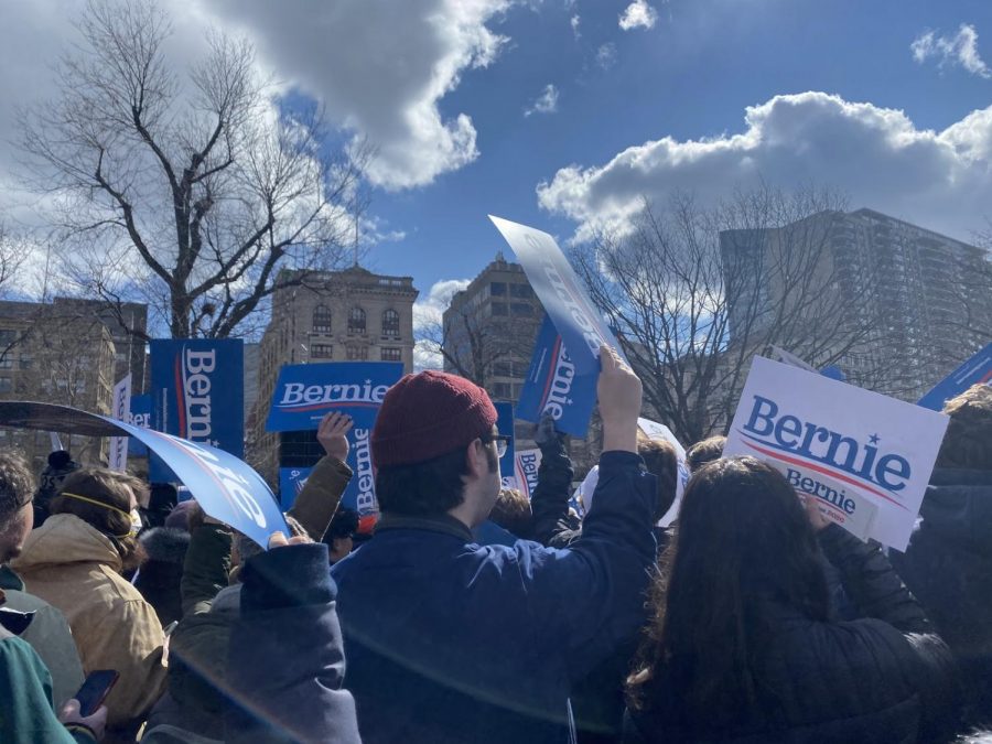 The scene captured by a Triton Voice reporter at the Bernie Sanders rally on the Boston Common on Saturday, February 29th, 2020.