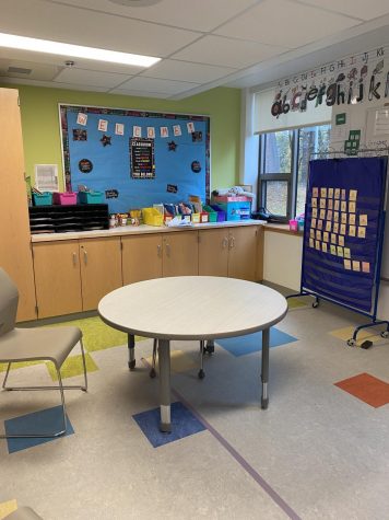 Olivia Joyals classroom is set up and ready for her in-person students during instruction