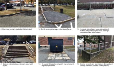 Images of the school ground's issues. 