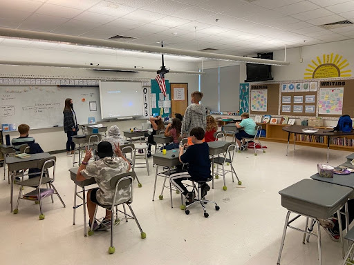 Ms. Spencer teaching her 5th grade class on a Friday afternoon 