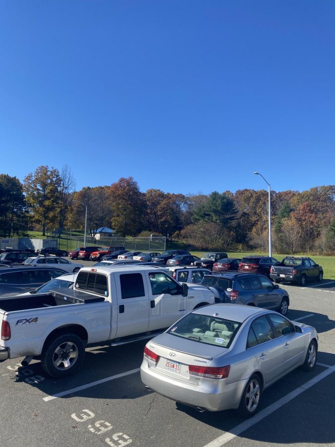 The back lot at Triton last week was filled with students cars again