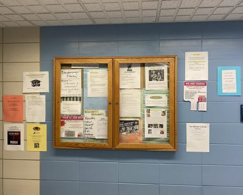 The many job opportunities being presented on a bulletin board in one of Triton High Schools main hallways.