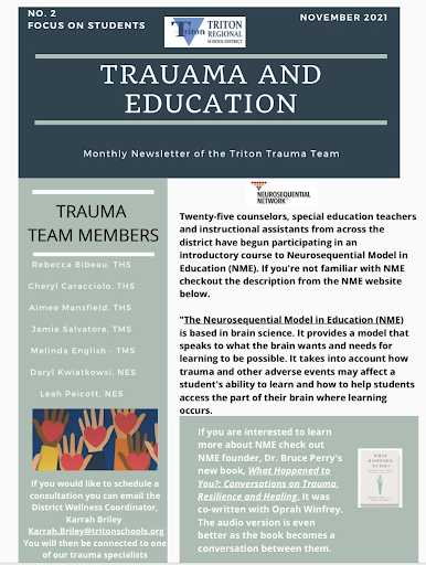 An image of Triton's monthly news letter, which is new this year