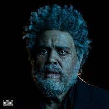 The Dawn FM album cover featuring The Weeknd with makeup on to look older.