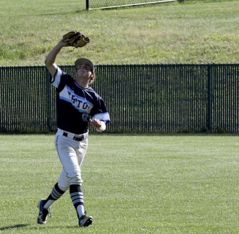 Pictured, Senior Dylan Watson in the outfield (courtesy Dylan Watson) 
