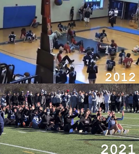 Side by side comparison of 2012 Triton's Homecoming compared to, most recently 2021.

photo- Bob Lathrop 