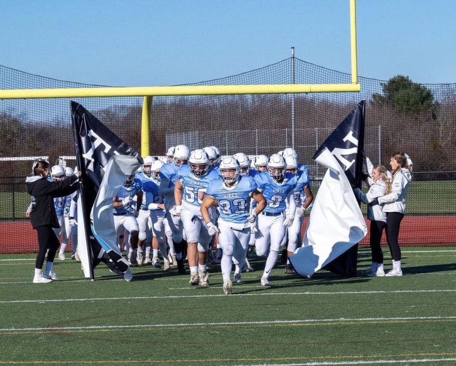 The Vikings Take the Field for the Thanksgiving Day game against Pentucket.