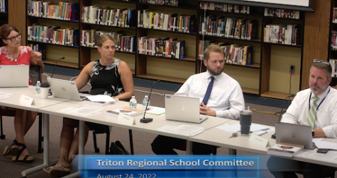 The Triton School Committee discussing budget at a meeting in 2022. (VTV Photo)