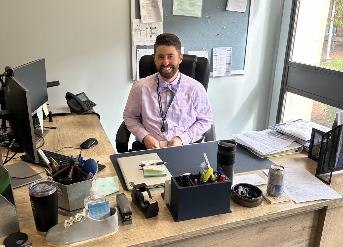 Principal Kelley in his office, ahead of the new school year