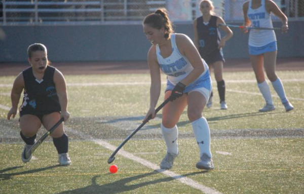 Triton junior Sophia Stanley moves the ball up field in a recent match. Triton will play Newburyport tomorrow in a rival playoff matchup.