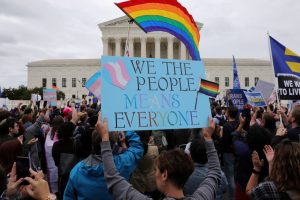  LGBT activists and supporters hold a rally outside the U.S. Supreme Court (2019)