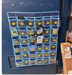 Students at Triton now must pass in their phones into cases such as these at the beginning of each class period.