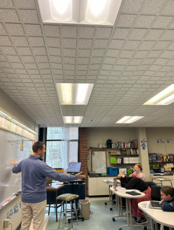 Mr. Allen attempts to engage his students during a recentr class period. Studies show students' attention spans are continuing to shrink, and this appears to be true at Triton High School as well.