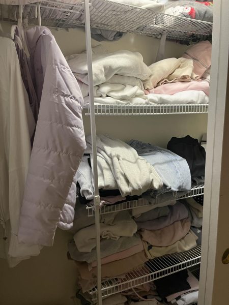 The inside of one of our student reporter's closets shows an abundance of clothing, too much say some minimalist consumers.