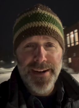 A video announcement sent out by Mr. Forget on social media to inform students of a second snow day.