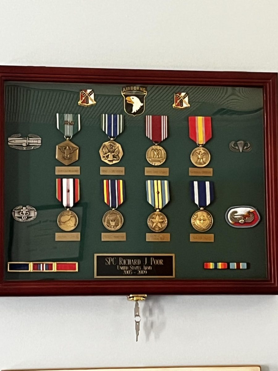 Dr. Richard Poor's medals from his tours in the Middle East.